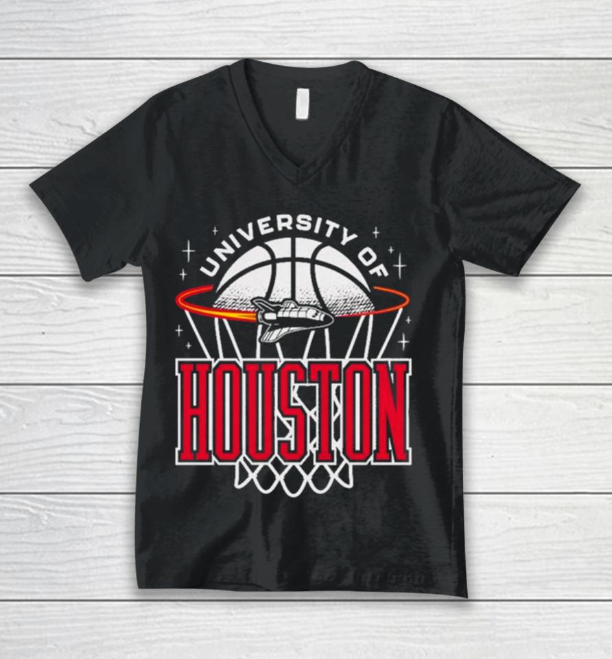 Houston Cougars Basketball Retro Rocket Tee Unisex V-Neck T-Shirt