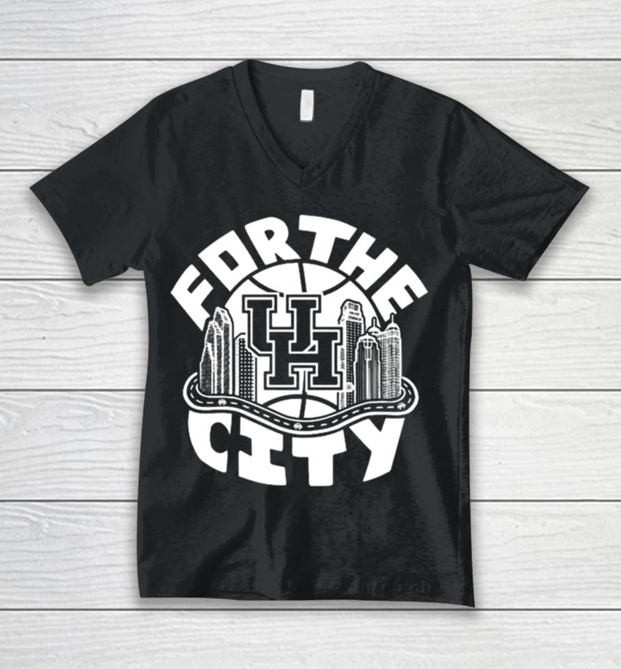 Houston Cougars For The City Basketball Unisex V-Neck T-Shirt