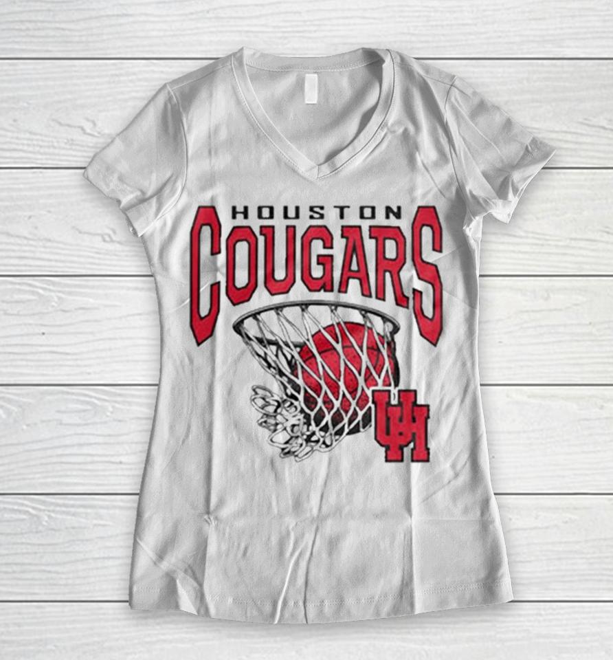 Houston Cougars Nothing But Net Raglan Women V-Neck T-Shirt