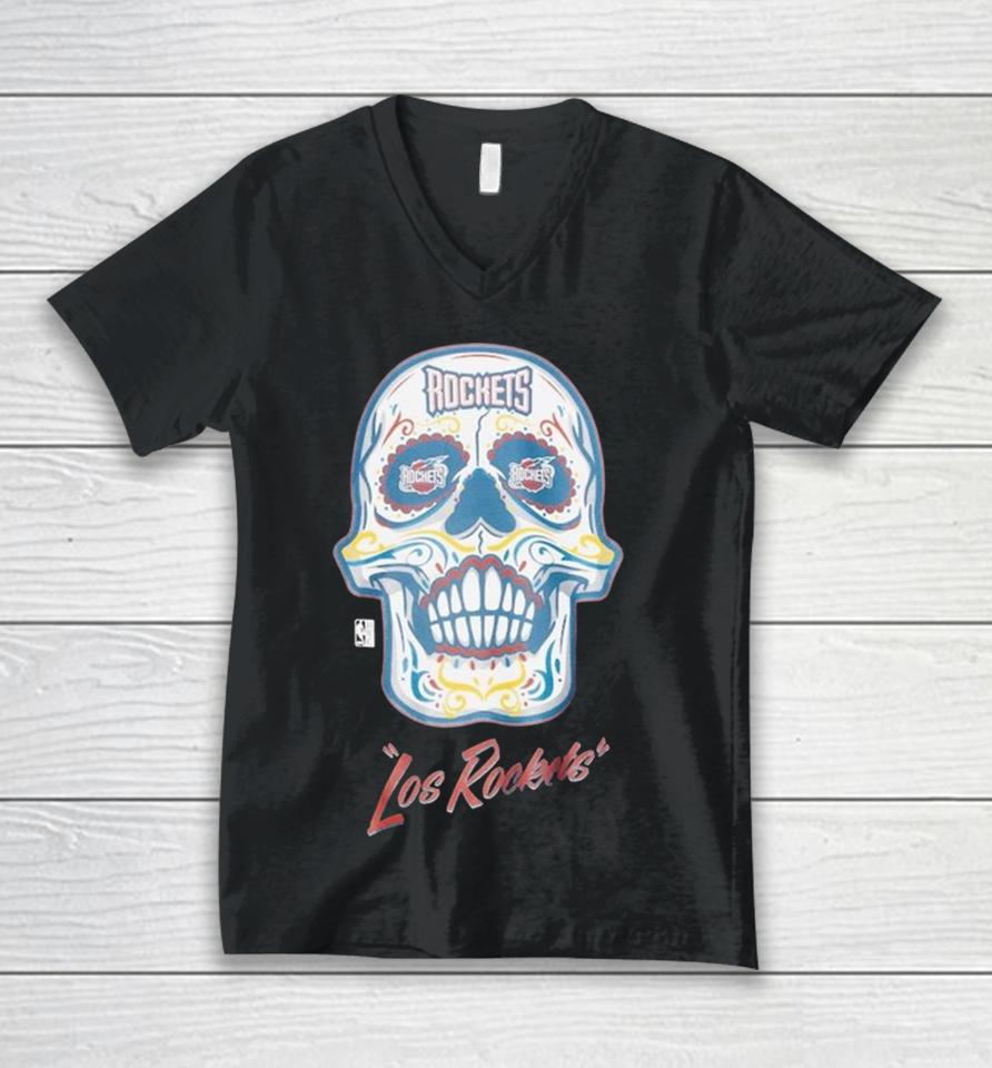 Houston Rockets Mitchell &Amp; Ness Hardwood Classics Sugar Skull Hometown Unisex V-Neck T-Shirt