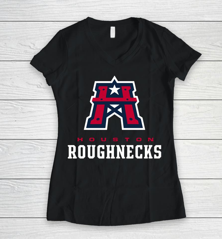 Houston Roughnecks Women V-Neck T-Shirt