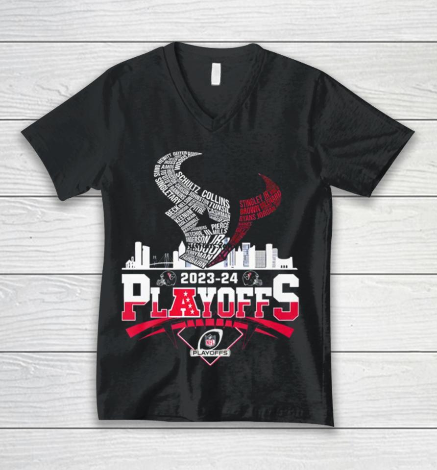 Houston Texans 2023 24 Playoffs Unisex V-Neck T-Shirt