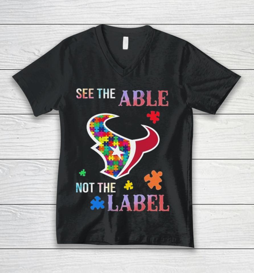 Houston Texans Autism Awareness See The Able Not The Label Unisex V-Neck T-Shirt