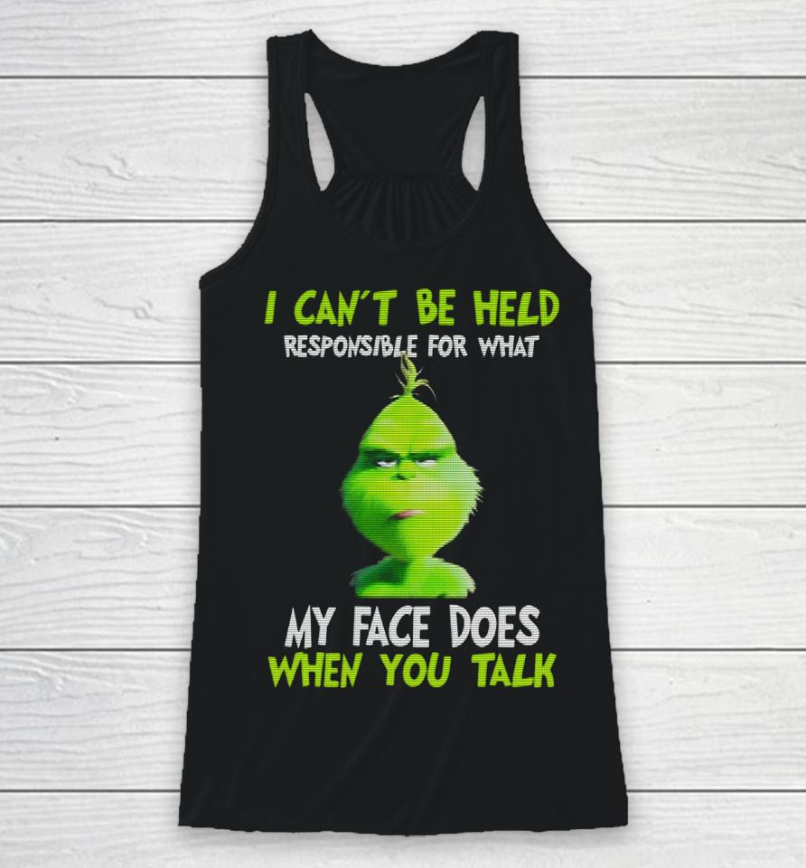 How The Grinch Stole All The Percs From The Whoville Elderly Home Racerback Tank