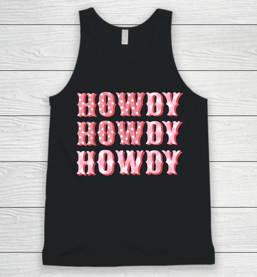Howdy Cowgirl Boots Bling Women Cute Western Country Unisex Tank Top