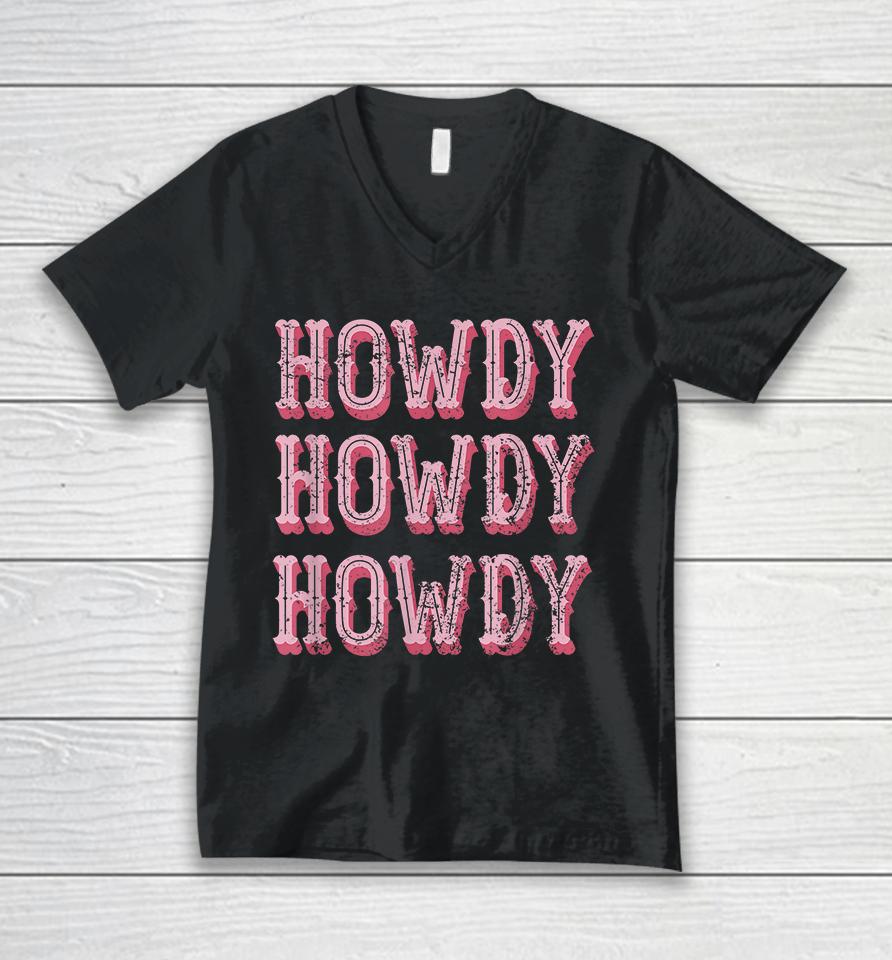 Howdy Cowgirl Unisex V-Neck T-Shirt