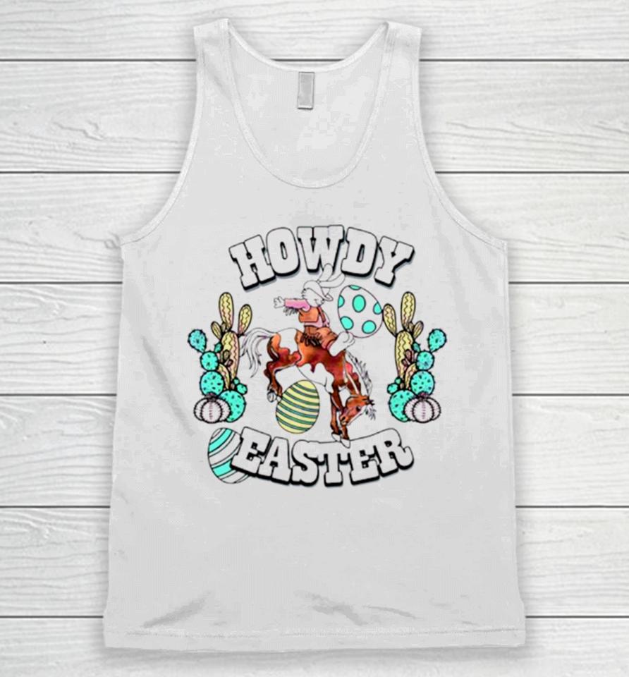 Howdy Easter Cute Cow Girl Bunny Unisex Tank Top