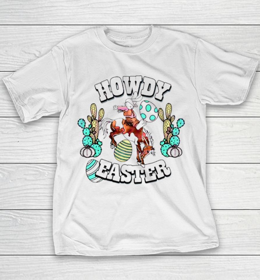 Howdy Easter Cute Cow Girl Bunny Youth T-Shirt