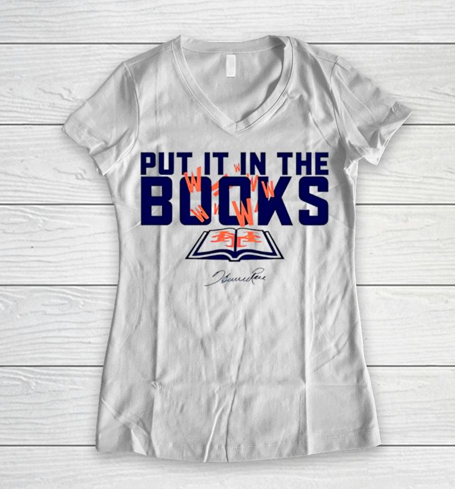 Howie Rose Wearing Put It In The Books Women V-Neck T-Shirt