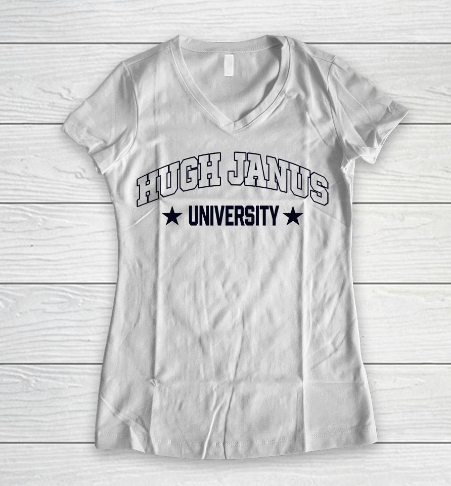 Hugh Janus University Women V-Neck T-Shirt