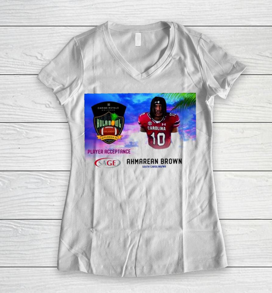 Hula Bowl 2024 Ncaa College Football Ahmarean Brown Women V-Neck T-Shirt