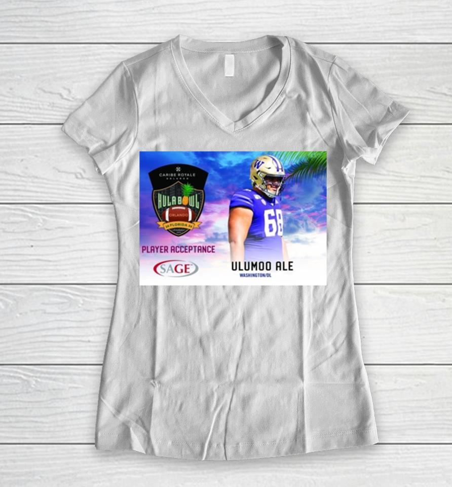 Hula Bowl 2024 Ncaa College Football Ulumoo Ale Women V-Neck T-Shirt