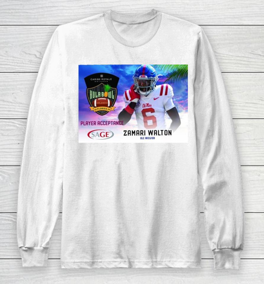 Hula Bowl 2024 Ncaa College Football Zamari Walton Long Sleeve T-Shirt