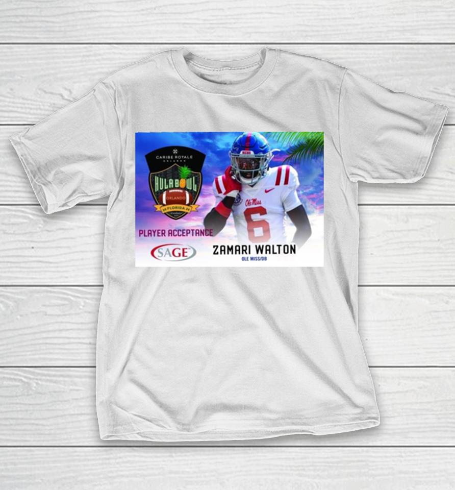 Hula Bowl 2024 Ncaa College Football Zamari Walton T-Shirt