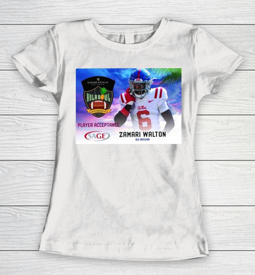 Hula Bowl 2024 Ncaa College Football Zamari Walton Women T-Shirt
