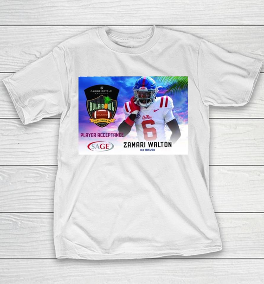 Hula Bowl 2024 Ncaa College Football Zamari Walton Youth T-Shirt