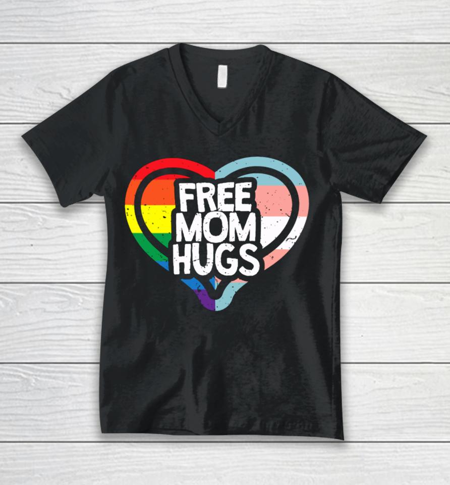 Humans Free Mom Hugs Pride Vintage Unisex V-Neck T-Shirt