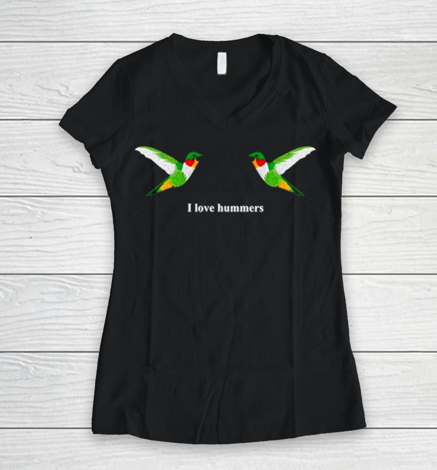 Hummingbird I Love Hummers Women V-Neck T-Shirt