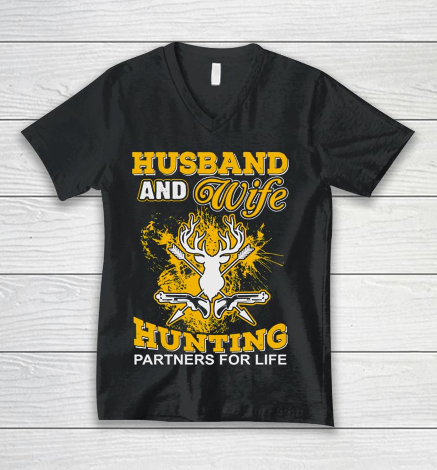 Husband And Wife Hunting Partners For Life Unisex V-Neck T-Shirt