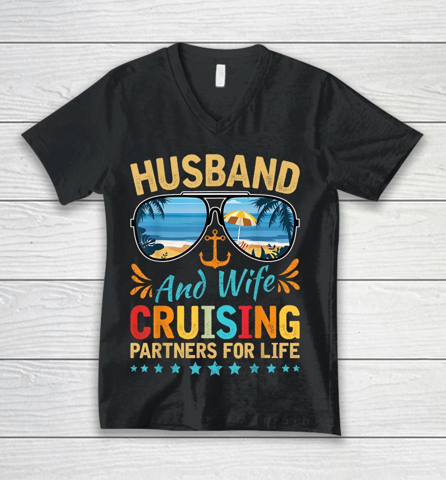 Husband Wife Cruising Partners For Life Cruise Vacation Trip Unisex V-Neck T-Shirt