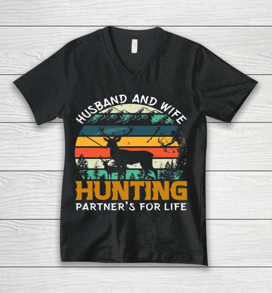 Husband Wife Hunting Partners For Life Unisex V-Neck T-Shirt