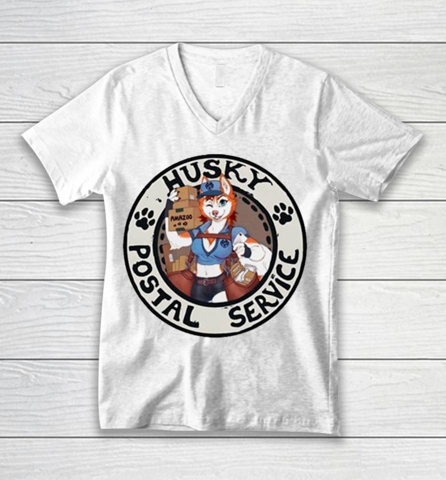 Husky Postal Service Retro Unisex V-Neck T-Shirt