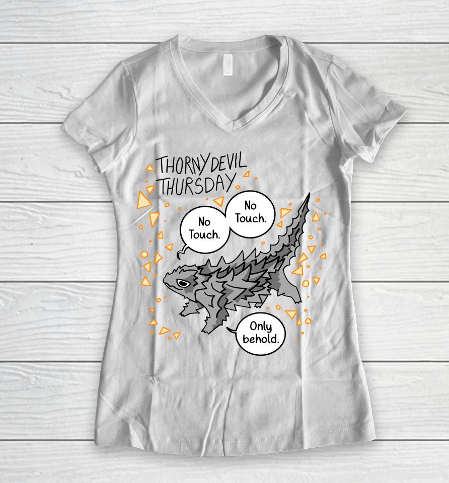 Hutchenced Thorny Devil Thursday No Touch Only Behold Women V-Neck T-Shirt