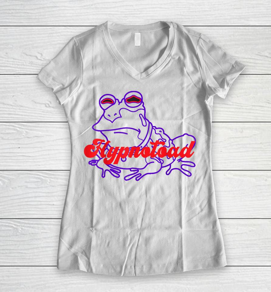 Hypnotoad Frog Football Coach Women V-Neck T-Shirt