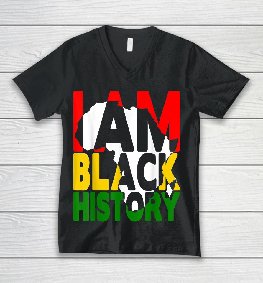 I Am Black History Month African American Pride Celebration Unisex V-Neck T-Shirt