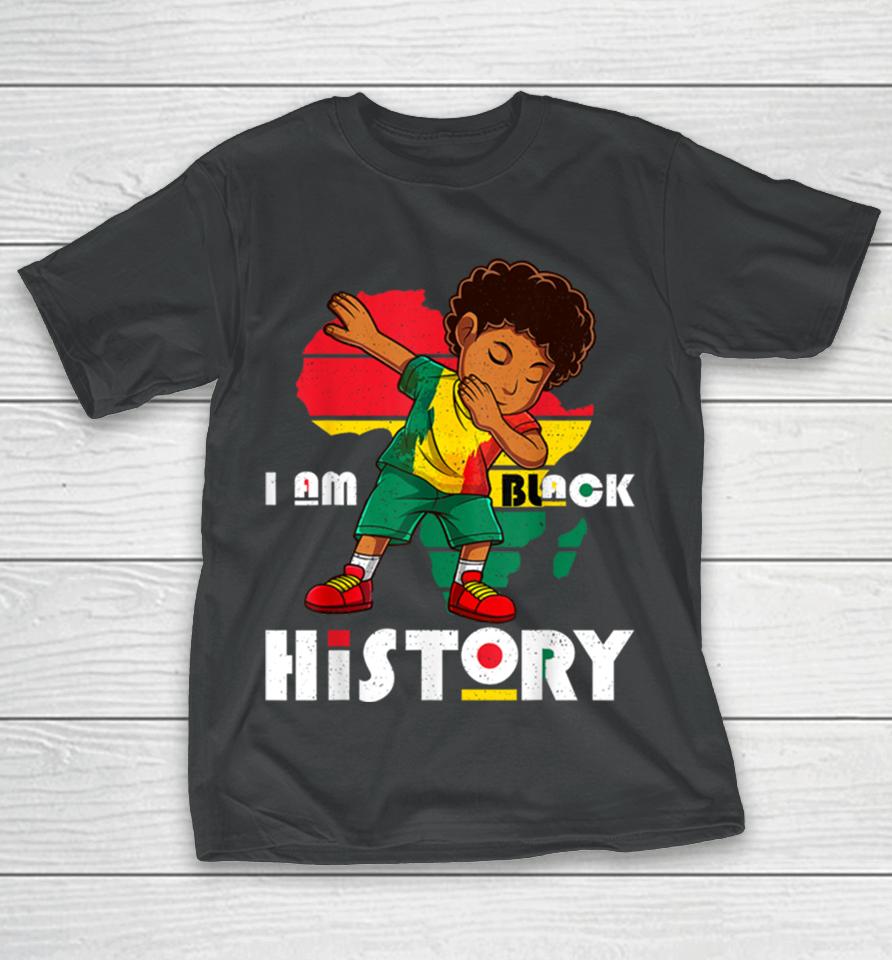 I Am Black History Month Kids Boys Afro African American T-Shirt