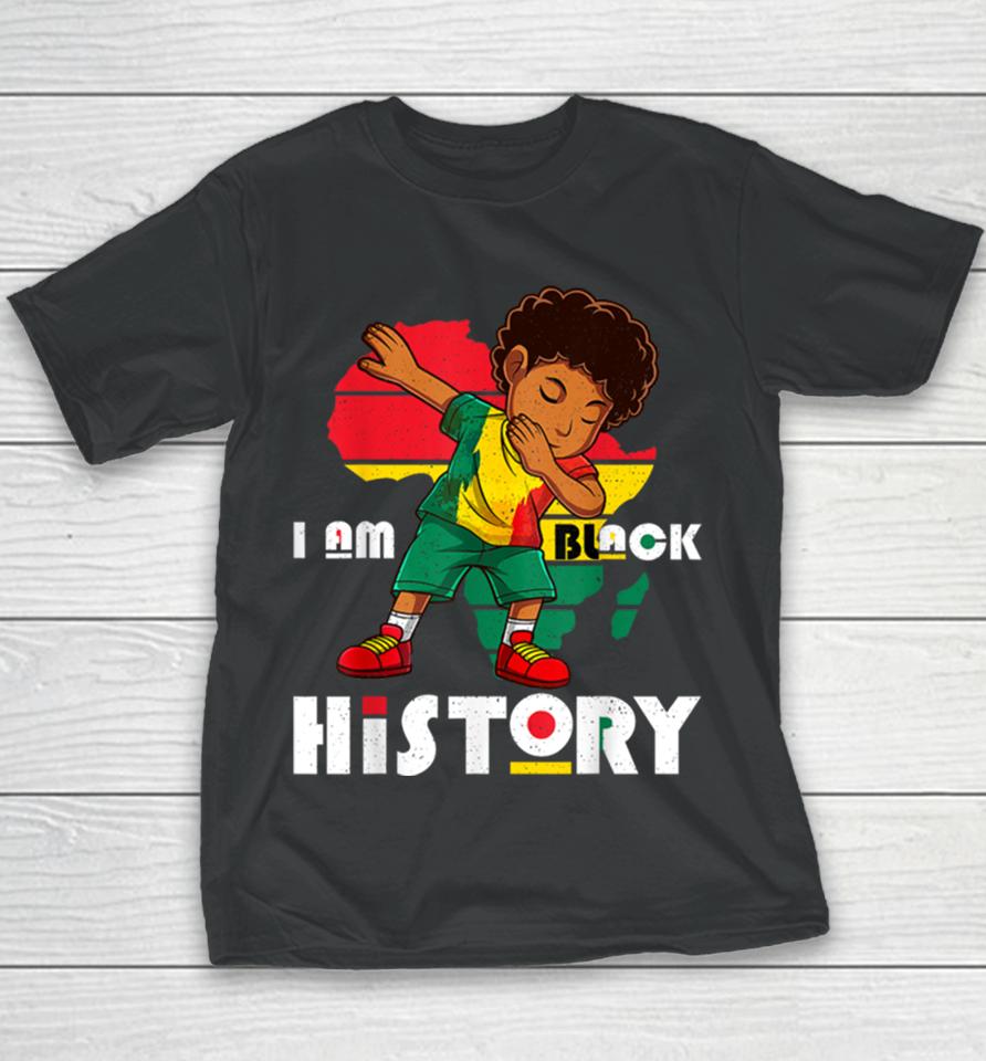 I Am Black History Month Kids Boys Afro African American Youth T-Shirt