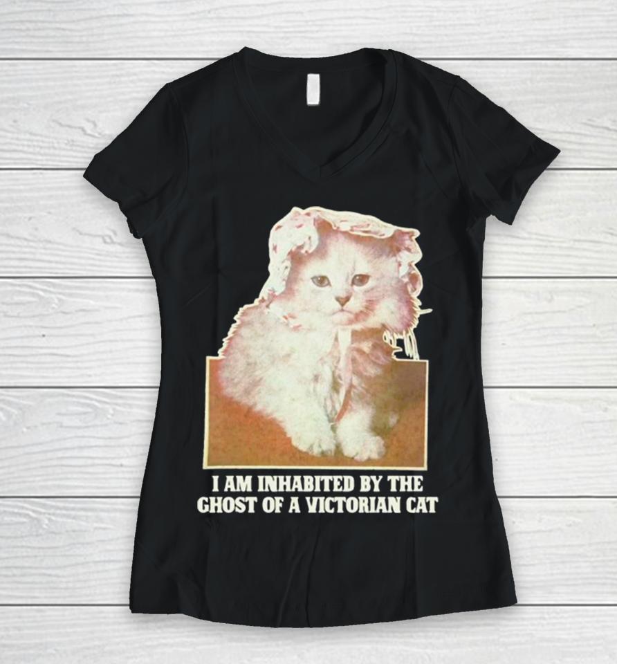I Am Inhabited By The Ghost Of A Victorian Cat Women V-Neck T-Shirt