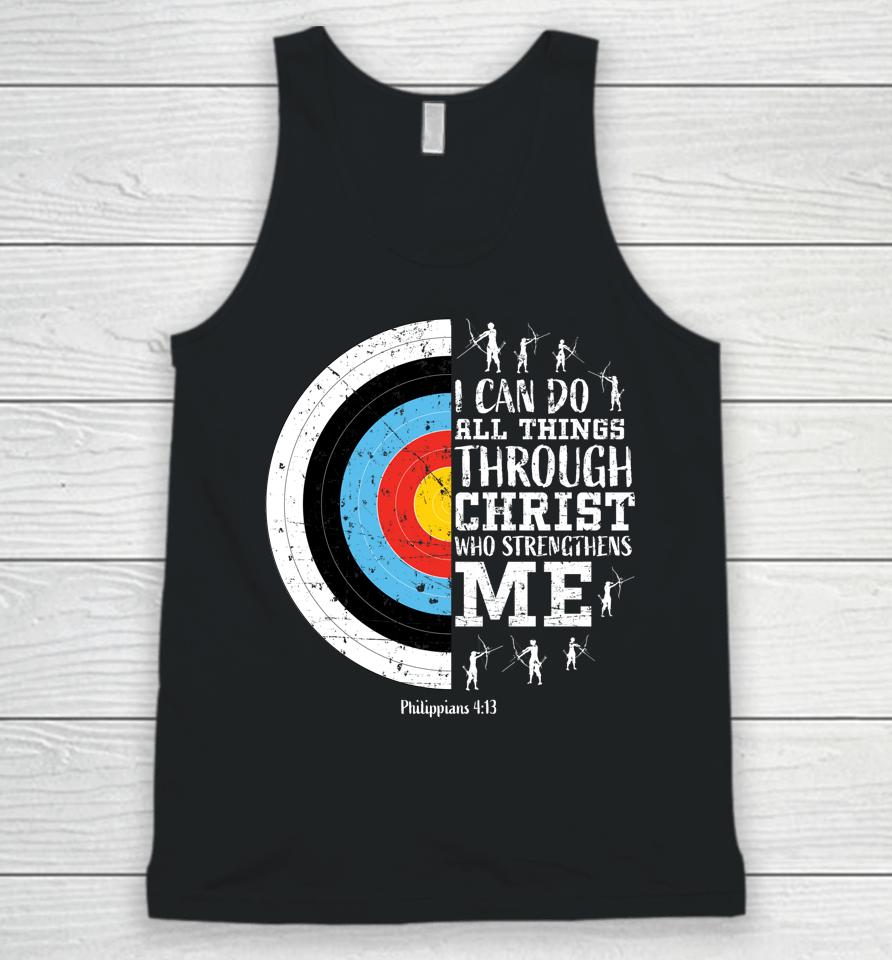 I Can Do All Things Through Christ Archery Unisex Tank Top