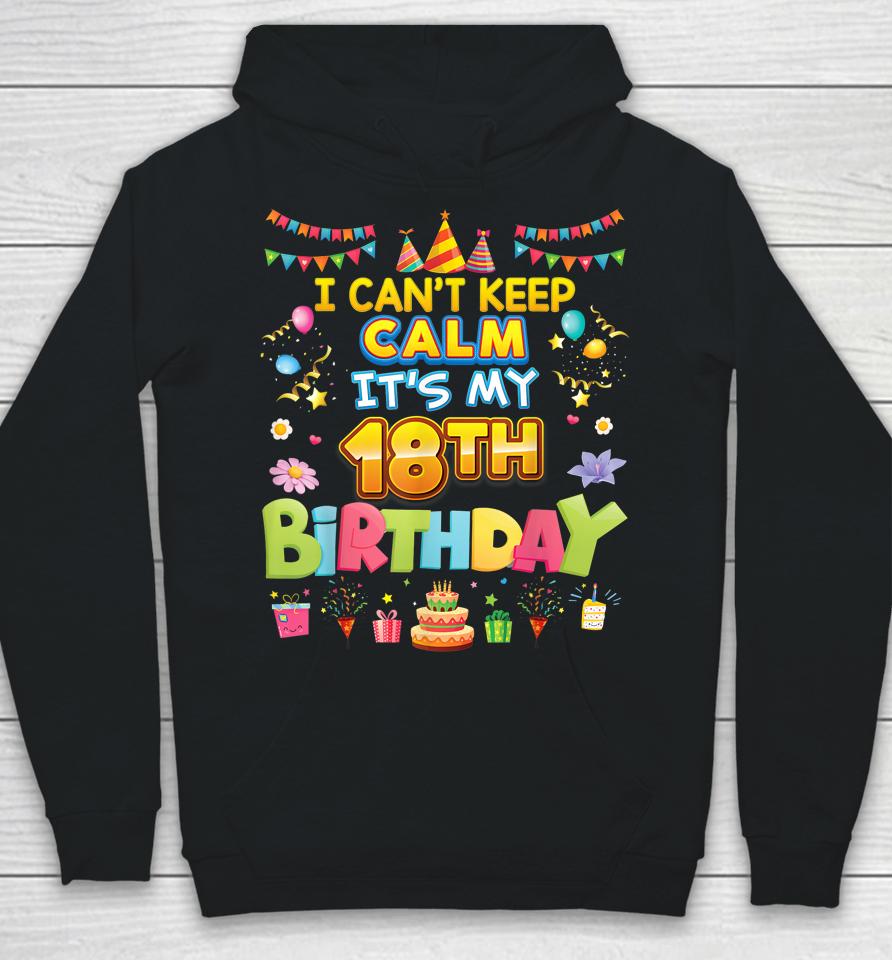 I Can't Keep Calm It's My 18Th Birthday Happy Party Vintage Hoodie