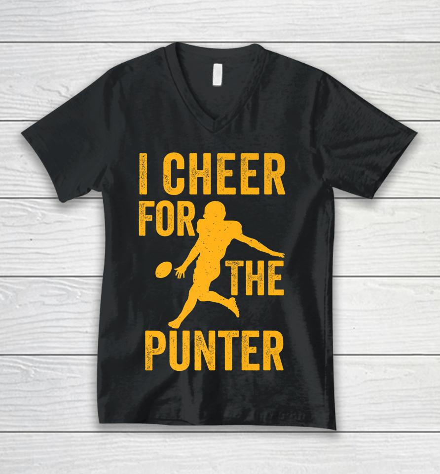 I Cheer For The Punter Funny Football Unisex V-Neck T-Shirt
