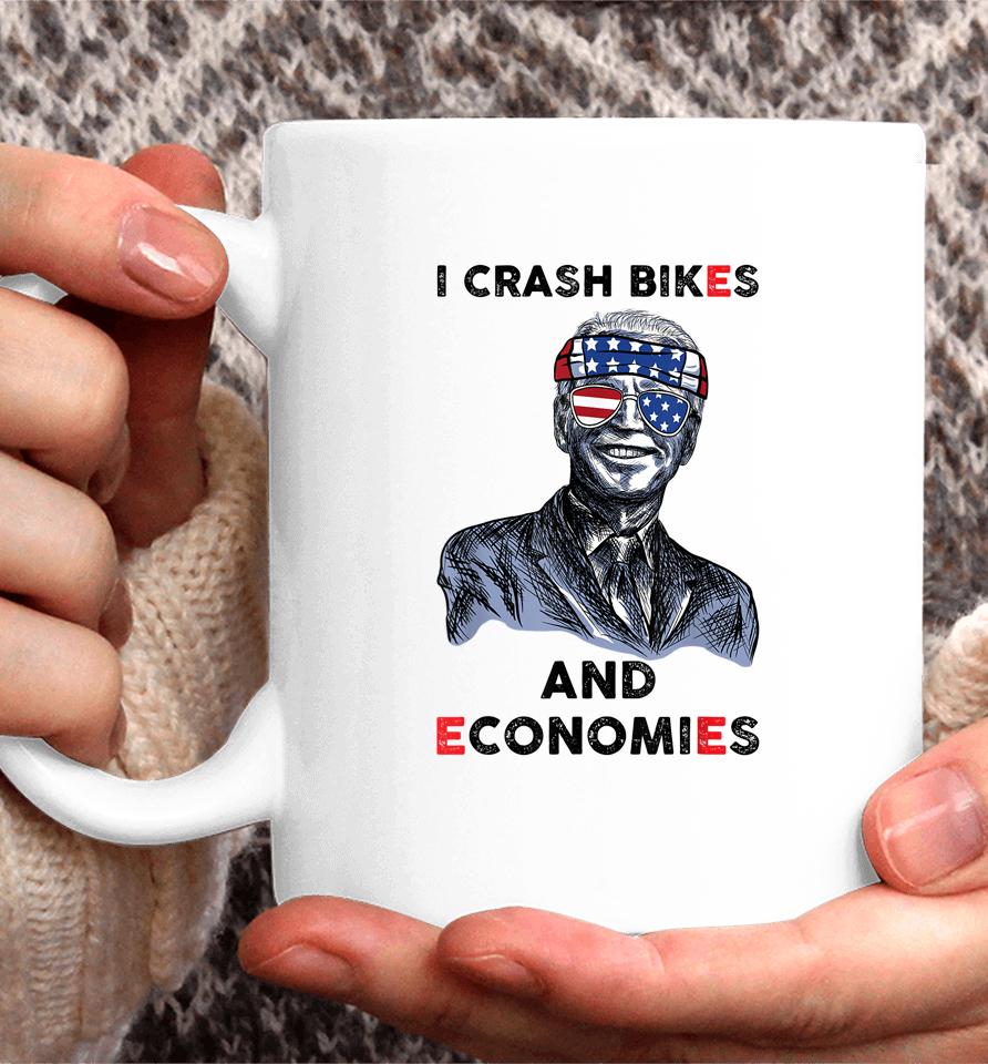 I Crash Bikes And Economies Joe Biden Falling Off Bike Coffee Mug