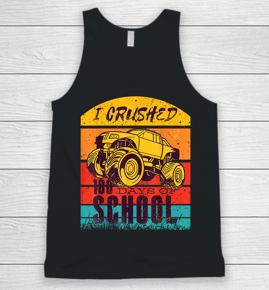 I Crushed 100 Days Of School Monster Truck Retro Unisex Tank Top