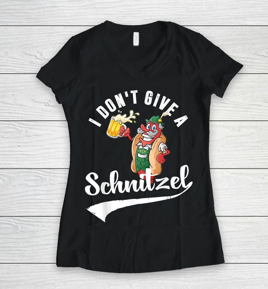 I Don't Give A Schinilzel Oktoberfest Women V-Neck T-Shirt