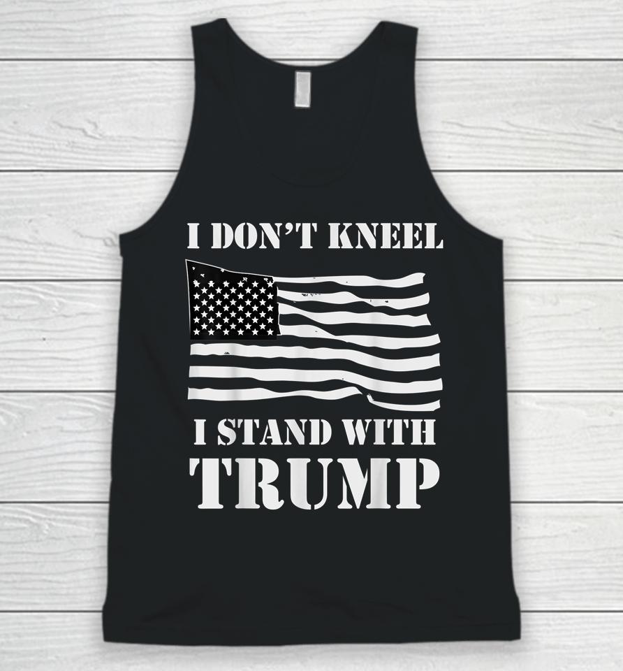I Don't Kneel I Stand With Trump Usa Flag Unisex Tank Top