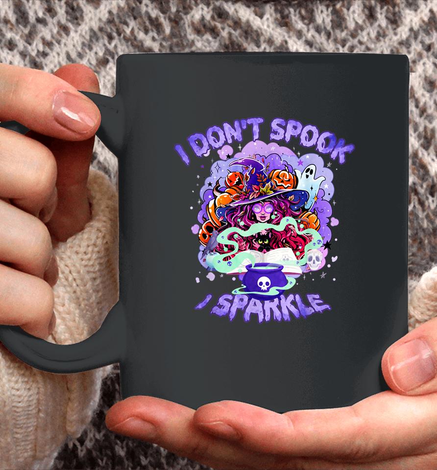 I Don't Spook I Sparkle For Halloween Cute Witch Halloween Coffee Mug