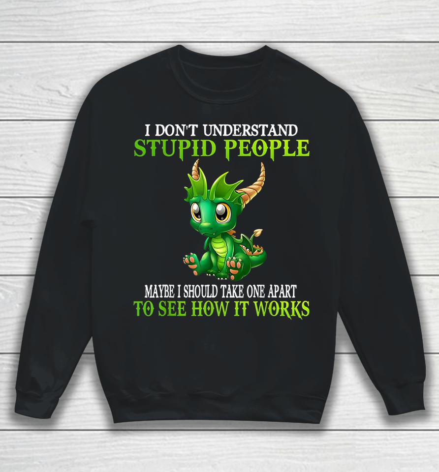 I Don't Understand Stupid People Maybe I Should Take One Apart To See How It Works Cute Dragons Sweatshirt