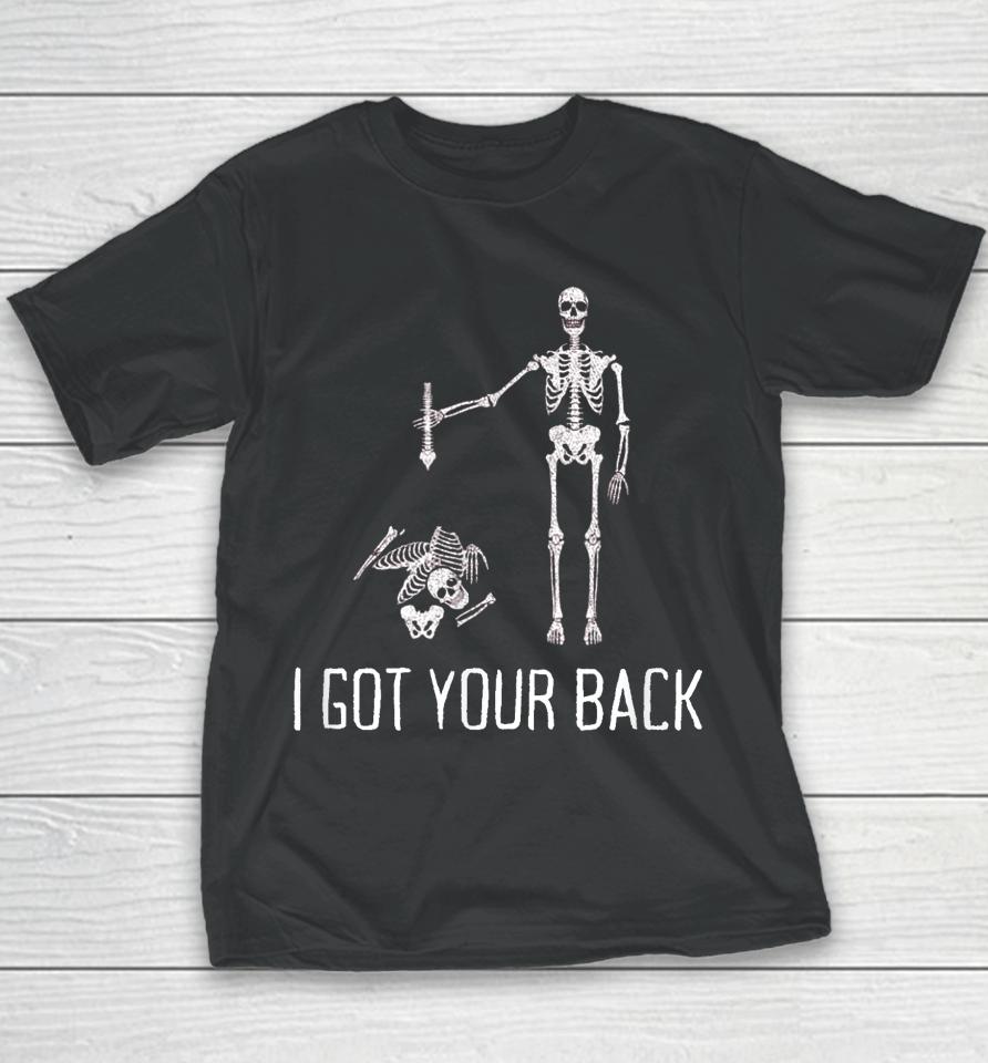 I Got Your Back Funny Halloween Skeleton Youth T-Shirt