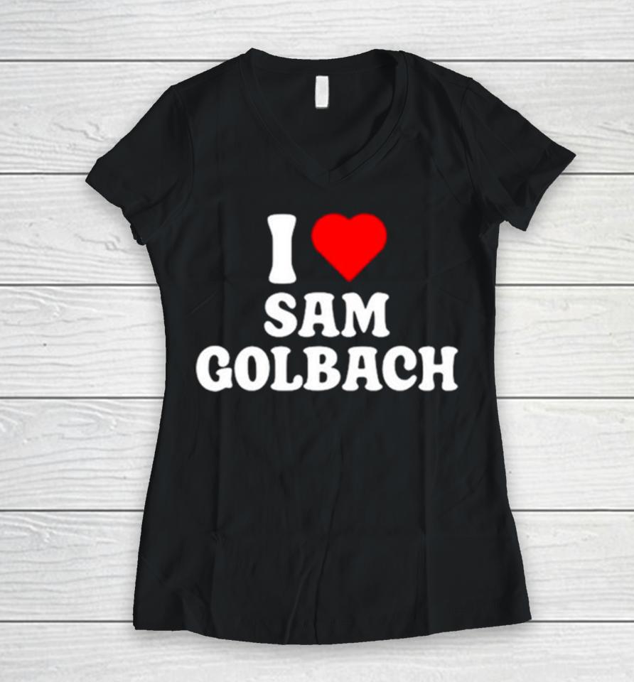 I Heart Sam Golbach Women V-Neck T-Shirt