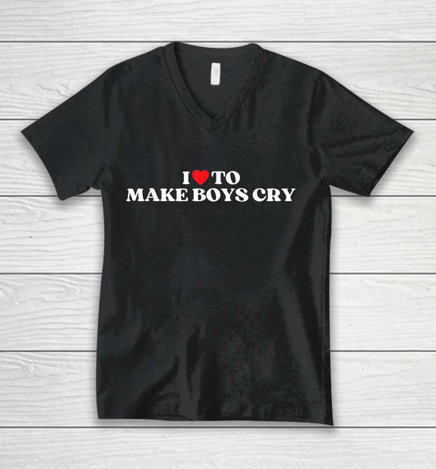 I Heart To Make Boys Cry Unisex V-Neck T-Shirt