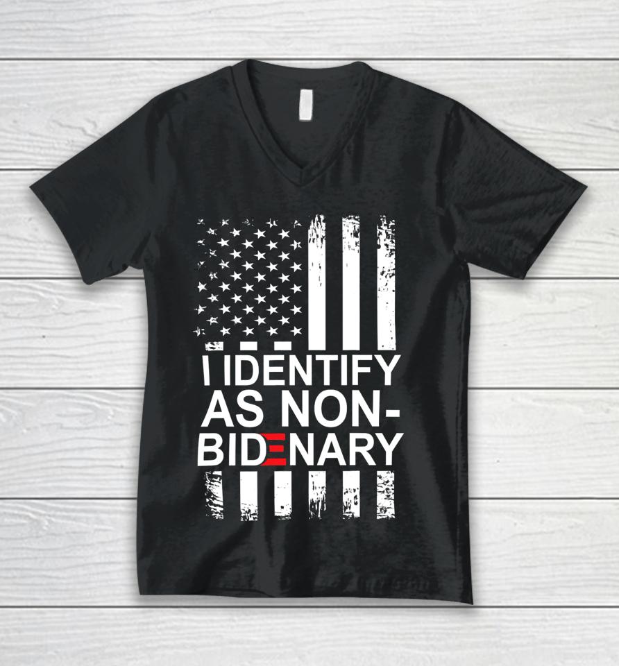 I Identify As Non-Bidenary Anti Joe Biden Unisex V-Neck T-Shirt