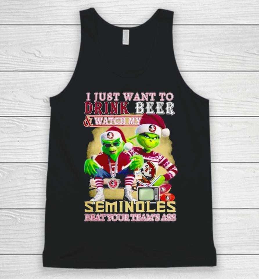 I Just Want To Drink Beer And Watch My Florida State Seminoles Football Beat Your Team’s Ass Unisex Tank Top