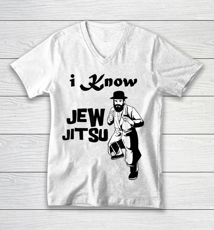 I Know Jew Jitsu Rabbi Horah Dance Jiu Jitsu Jewish Man Unisex V-Neck T-Shirt