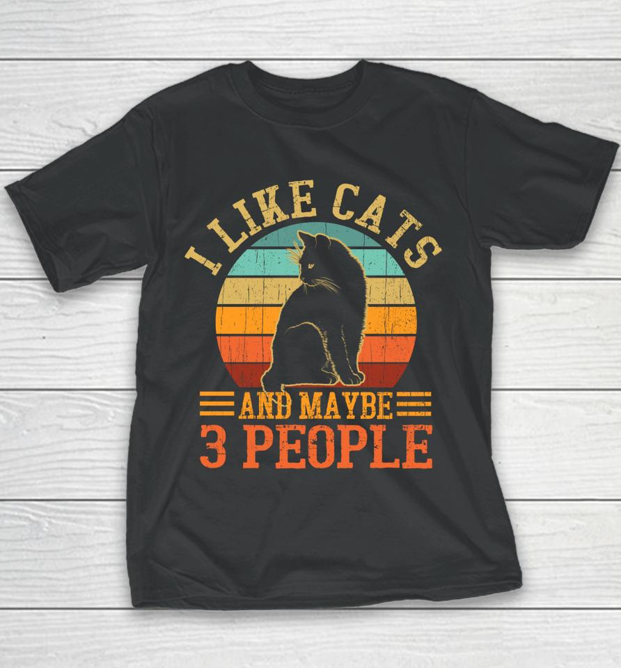 I Like Cats And Maybe 3 People Youth T-Shirt