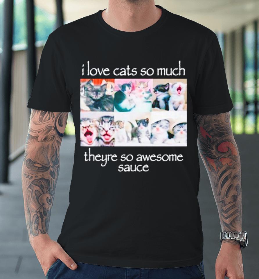 I Love Cats So Much Theyre So Awesome Sauce Premium T-Shirt
