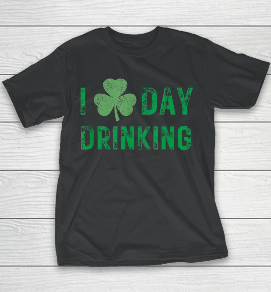 I Love Day Drinking - Shamrock Heart - Love - St Paddy's Day Youth T-Shirt